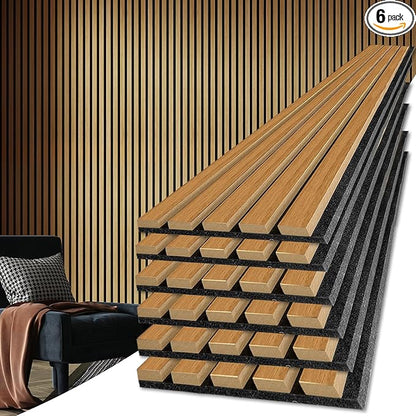 Art3d 6-Pack Acoustic Wood Slat Wall Panels by Art3d