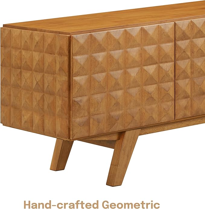 NTC Sapa Mid-Century Modern Solid Wood TV Stand 4-Door Media Console - Image 3