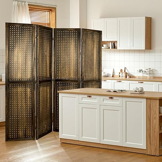 Babion 4 Panel Pegboard Display, Peg Board Room Divider Freestanding Folding - Image 4