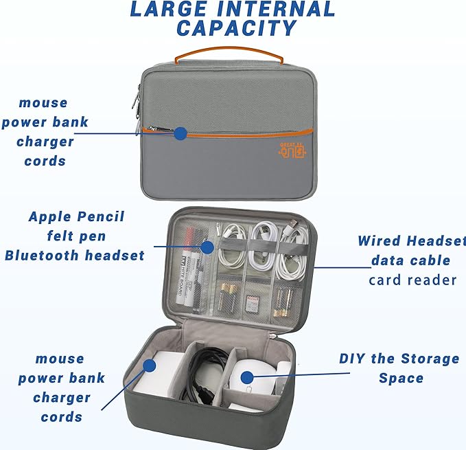 Electronics Organizer, Travel Cord Organizer Pouch, Portable Cable Organizer - Image 5
