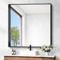 Black Bathroom Mirror, 42x42 Inch Rectangular Framed Mirror, Large Wall Mounted by Unknown
