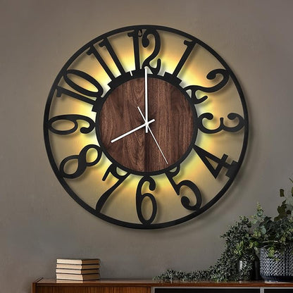 LEIKE Large Wall Clocks with Night Light Battery Operated, Silent Non Ticking by LEIKEWALLCLOCK