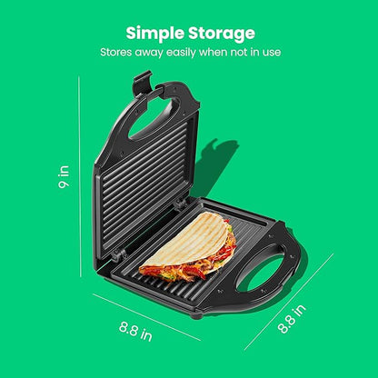Chefman Portable Compact Grill, Dual Use Panini Press, Sandwich Maker, Electric - Image 7