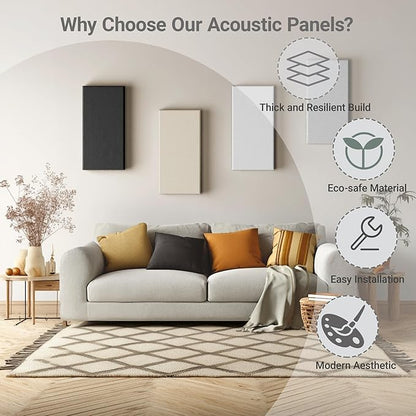 4 Pack High-Density Core with Fabric Cover Acoustic Panels – 24×12×2 In - Image 5