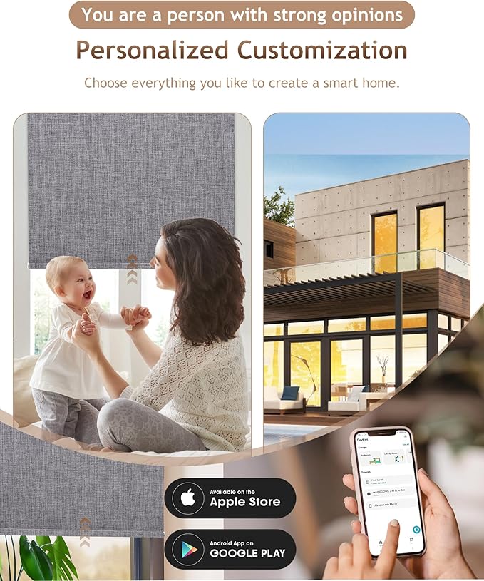 Kincmo Motorized Blinds with Remote, 100% Blackout Motorized Roller Shades Work - Image 2