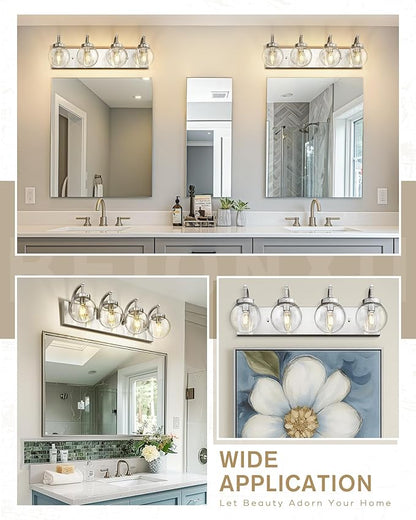 Beionxii 4-Light Bathroom Light Fixtures, Brushed Nickel Bathroom Vanity Light - Image 6