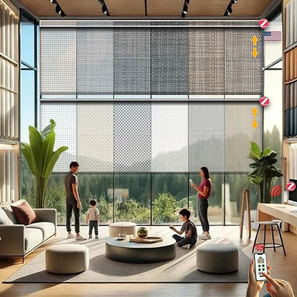 HILADUO Customized Solar Screen Roller Shade Blinds by HILADUOWindowshadefabricsmeetingallresidentialandsomesmallcommercialwindowcoveringsmarketneeds