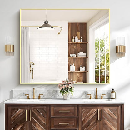 40x48inch Gold Bathroom Mirror, Large Rectangular Wall Mirrors - Image 3