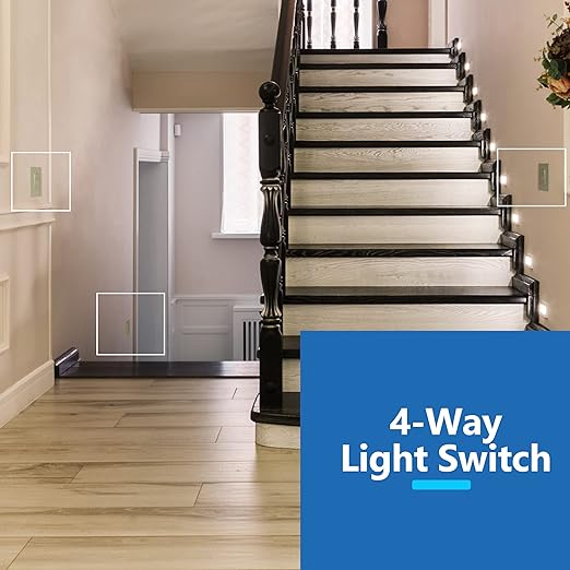 LIDER Minimalist Design Matte Finish Lighted 4-Way Decorator Light Switch - Image 2
