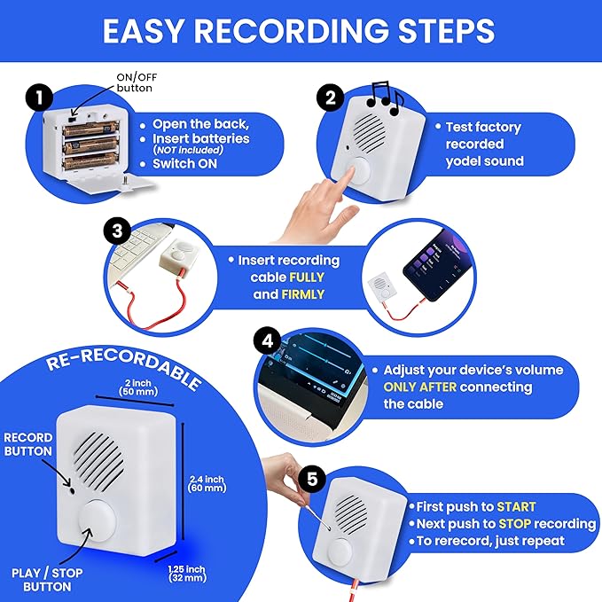 200 Seconds Voice Recorder for Stuffed Animals | Recordable Button Sound Box - Image 4