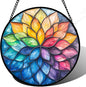 DASTOLL Stained Glass Window Hanging, Colorful Flower Petals Sun Catchers by DASTOLL