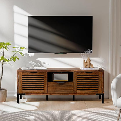 Bme Millie Solid Wood TV Stand for TVs up to 65 Inches, Modern Farmhouse TV by Bme