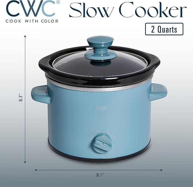 COOK WITH COLOR 2QT Mini Electric Round Slow Cooker - Image 2