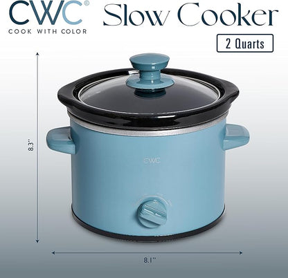 COOK WITH COLOR 2QT Mini Electric Round Slow Cooker - Image 2