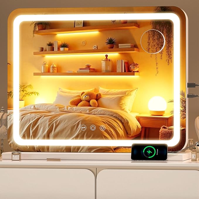 Vanity Mirror with Lights, Dimmable 3 Modes, Memory Function, Smart Touch by BatusoMirrors
