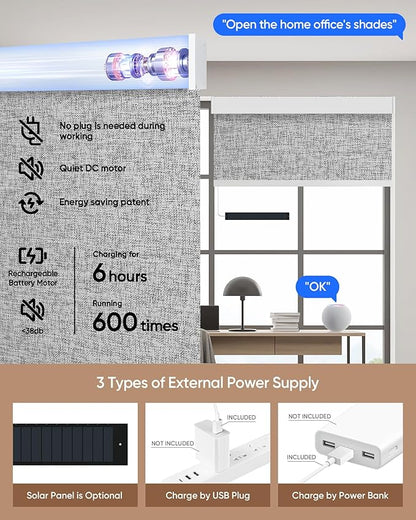 Kincmo Motorized Blinds with Remote, 100% Blackout Motorized Roller Shades Work - Image 5