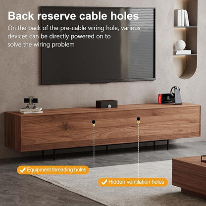 Pajiasen 94.48″ Mid Century Modern Walnut TV Stand - Image 8