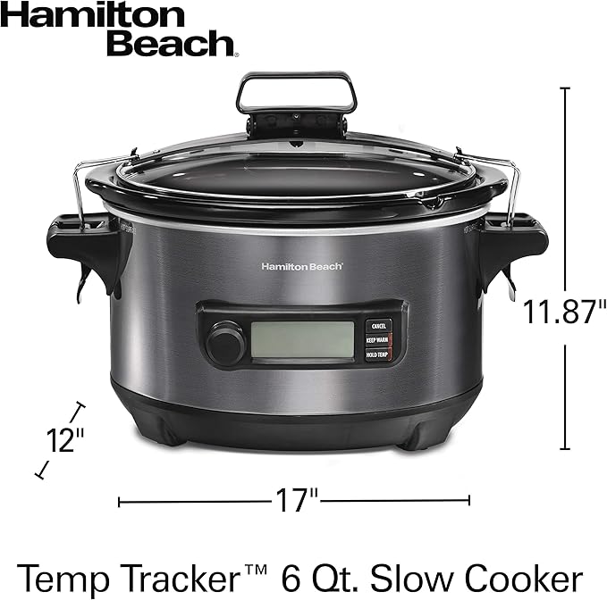 Hamilton Beach Portable 6 Quart Set & Forget Digital Programmable Slow Cooker - Image 8