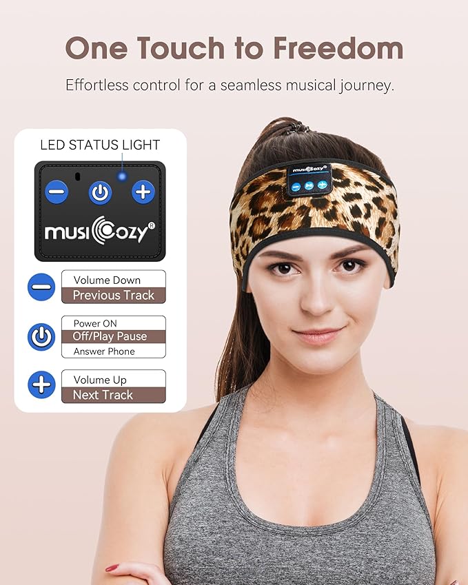 MUSICOZY Sleep Headphones Wireless Bluetooth 5.4 Sports Headband - Image 5