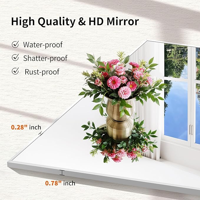 Silver Bathroom Mirror for Wall, 20x48 Inch Rectangle Mirror - Image 6