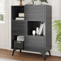 IDEALHOUSE Fluted Cabinet with Sliding Doors, Modern Wooden Storage Cabinet by IDEALHOUSE