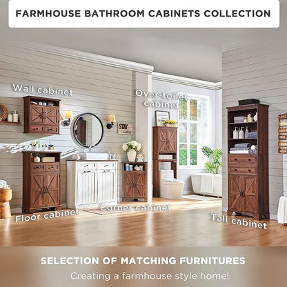 ACCOHOHO Over The Toilet Storage Cabinet, Farmhouse Bathroom Cabinet - Image 7