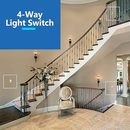 LIDER Minimalist Design Matte Finish Lighted 4-Way Decorator Light Switch - Image 2