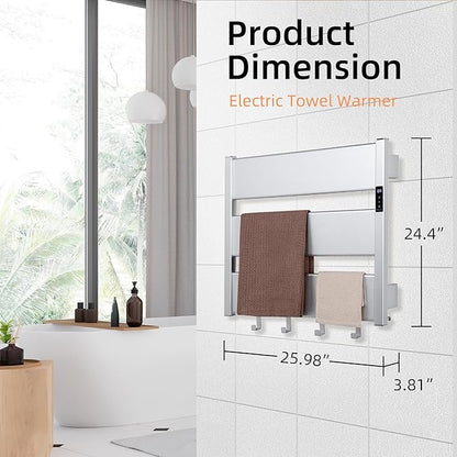 K&KALONZO Towel Warmer for Bathroom, Wall-Mounted Heated Towel Rack - Image 7