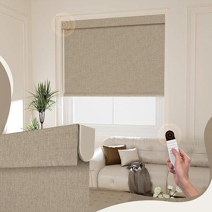 Boolegon Motorized 100% Blackout Roller Blinds by Boolegon