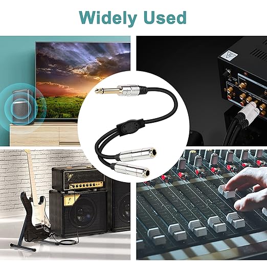 XMSJSIY 6.35mm TS Guitar Signal Audio Y Splitter Cable, 1/4" Male to Dual Mono - Image 6