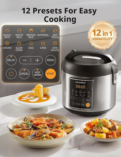 COMFEE' Rice Cooker, 4 Cups Uncooked, 8 Cups Cooked Slow Cooker, 2 Qt Small - Image 2
