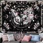 Fungarth Skeleton Butterfly Tapestry Pink Skull Hippie Mushroom Plants Tapestry for Bedroom Moon phase Aesthetic Tapestries Wall Hanging for Living Room Dorm (Pink, 48” x 36”)