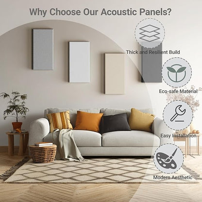 4 Pack High-Density Core with Fabric Cover Acoustic Panels – 24×12×2 In - Image 5