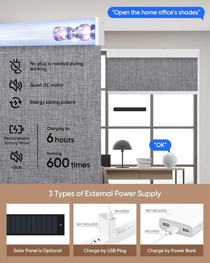 Kincmo Motorized Blinds with Remote, 100% Blackout Motorized Roller Shades Work - Image 5