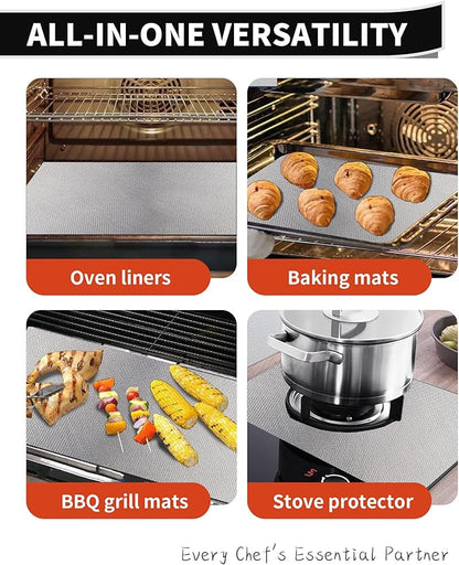 3 Pack Oven Liners for Bottom of Oven, 17x25" Large Heavy Duty Non-Stick - Image 6