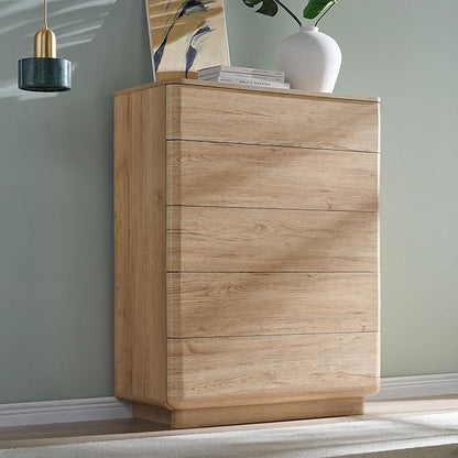 JXQTLINGMU 5 Drawer Dresser for Bedroom, Push-to-Open Chest of Drawers for by JXQLINGMUFurniture