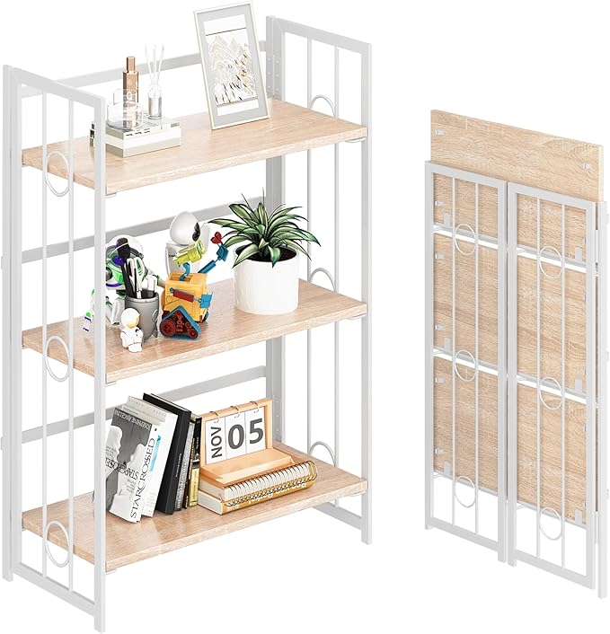 4NM No Assembly 3 Tiers Folding Bookshelf by 4NM