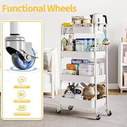 TOOLF 4-Tier Metal Rolling Cart - Image 4