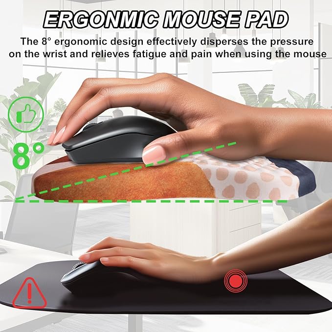 Ergonomic Mouse Pad Wrist Support and Keyboard Wrist Rest, Computer Carpal - Image 4