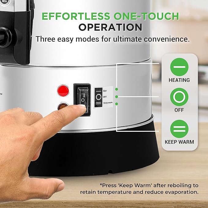 NutriChef Water Boiler and Hot Water Dispenser, 8L Electric Beverage Dispenser - Image 3