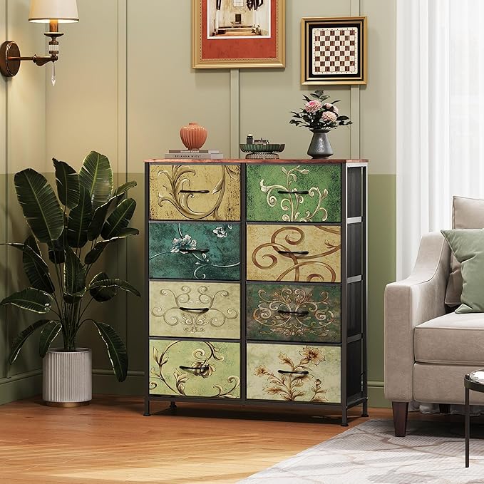 WLIVE Tall Fabric Dresser with 8 Drawers, Storage Tower with Fabric Bins - Image 2