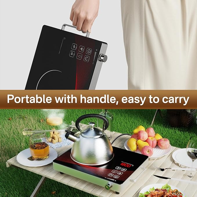 1800W Infrared Hot Plate, Portable Electric Ceramic Cooktop - Image 4