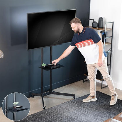 VIVO Mobile TV Cart for 32 to 83 inch Screens up to 110 lbs, LCD LED OLED 4K - Image 7