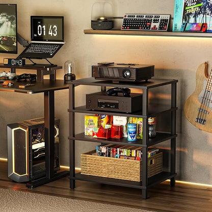 4-Tier AV Media Player Stand, Modern Stereo Cabinet, Wooden TV Stand, Game - Image 9