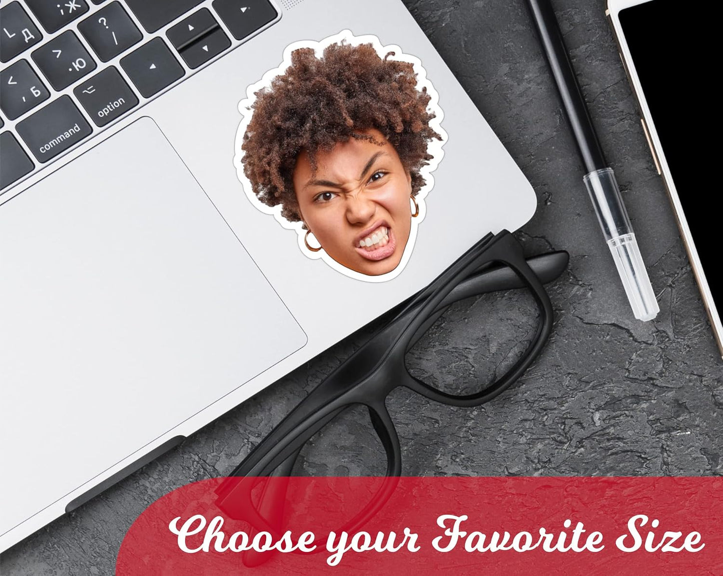 Personalized Funny Face Picture Decals, Portrait | Your Sheet with Face Stickers, Customized, Waterproof, Funny Photo Stickers, Fancy Gift Idea