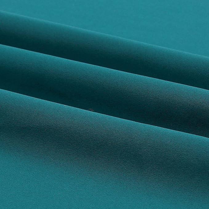 DUALIFE Teal Curtains 45 Inch Length 2 Panels Set Room Darkening Grommet - Image 8