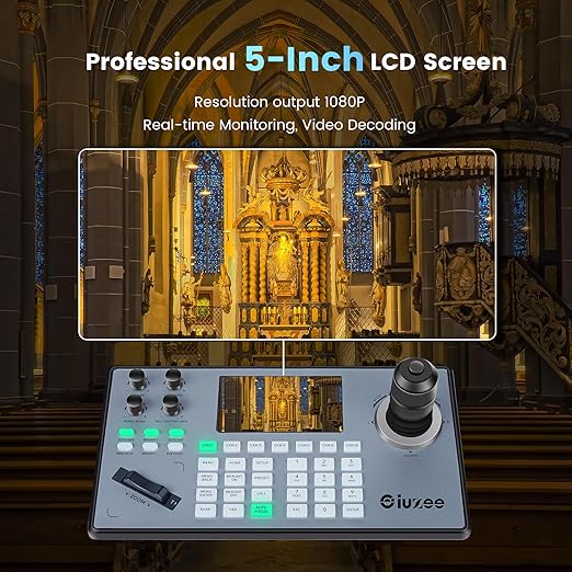 iuZee PTZ Camera Controller 4D Joystick PoE IP PTZ Keyboard - Image 5