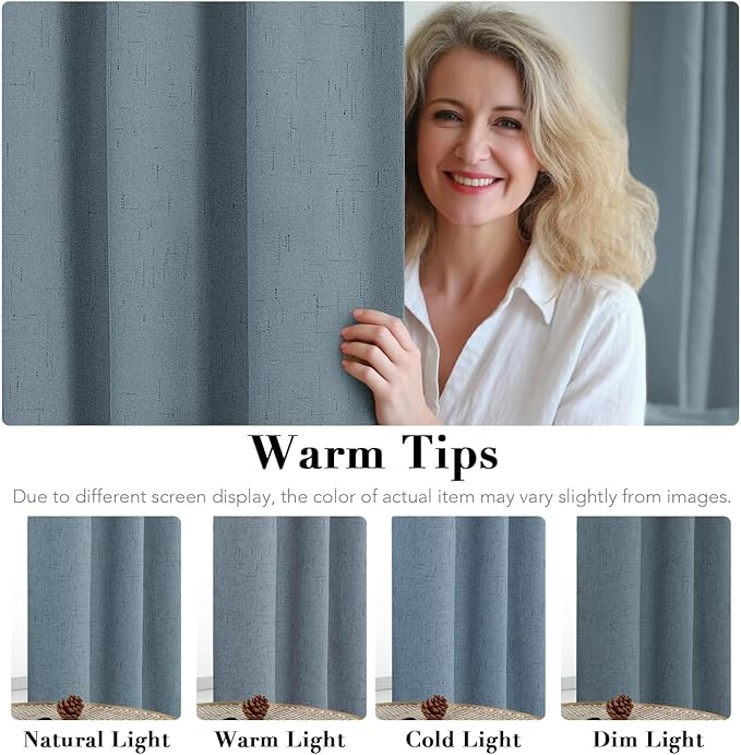H.VERSAILTEX Linen Curtains 100% Blackout Curtains - Image 5
