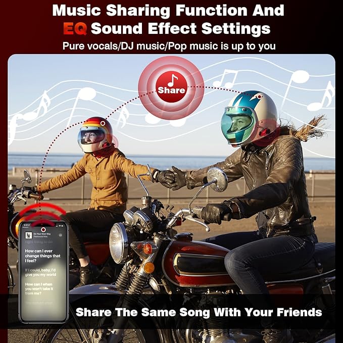 Motorcycle Helmet Headset Support 8 Riders Group Intercom Communication System - Image 3