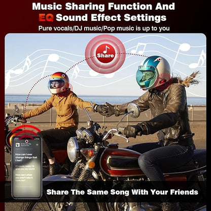 Motorcycle Helmet Headset Support 8 Riders Group Intercom Communication System - Image 3